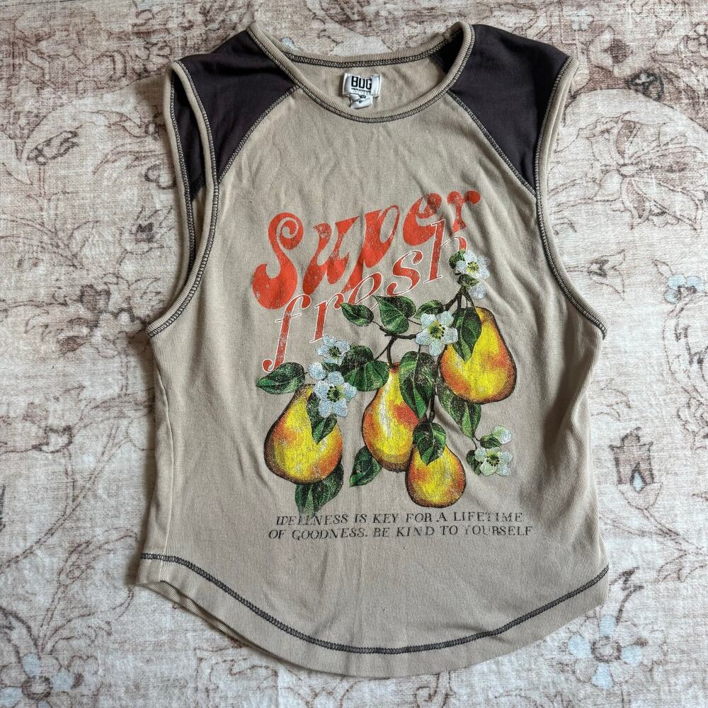 BDG Urban Outfitters Super Fresh Fruit Cropped Tank Top - Womens XS